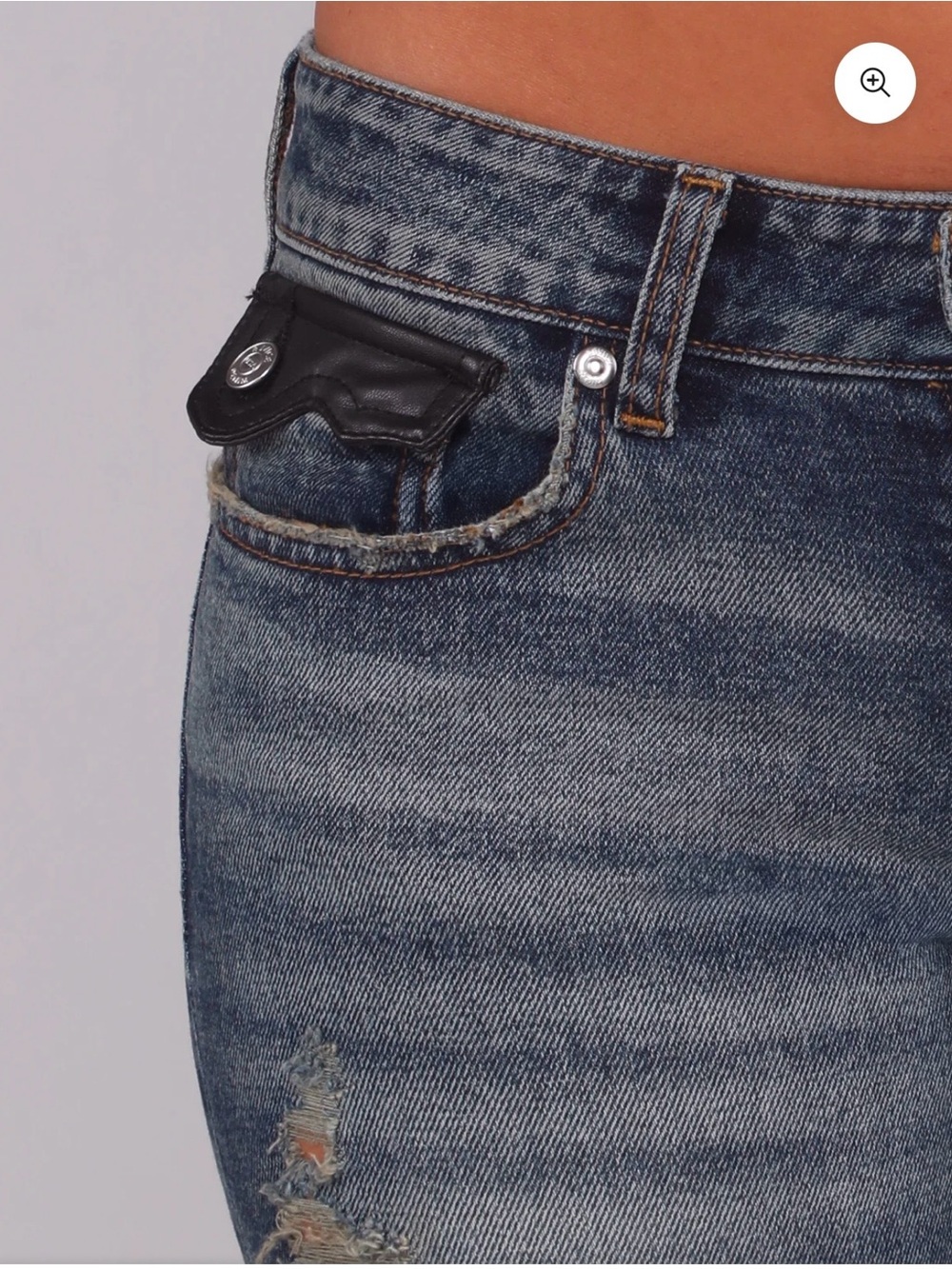 REVICE Dark Blue Flare Jeans with Back Pocket Detail